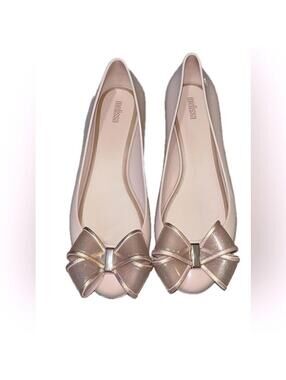 Melissa Sweet Love VI Bow Ballet Flats Pink Size 10